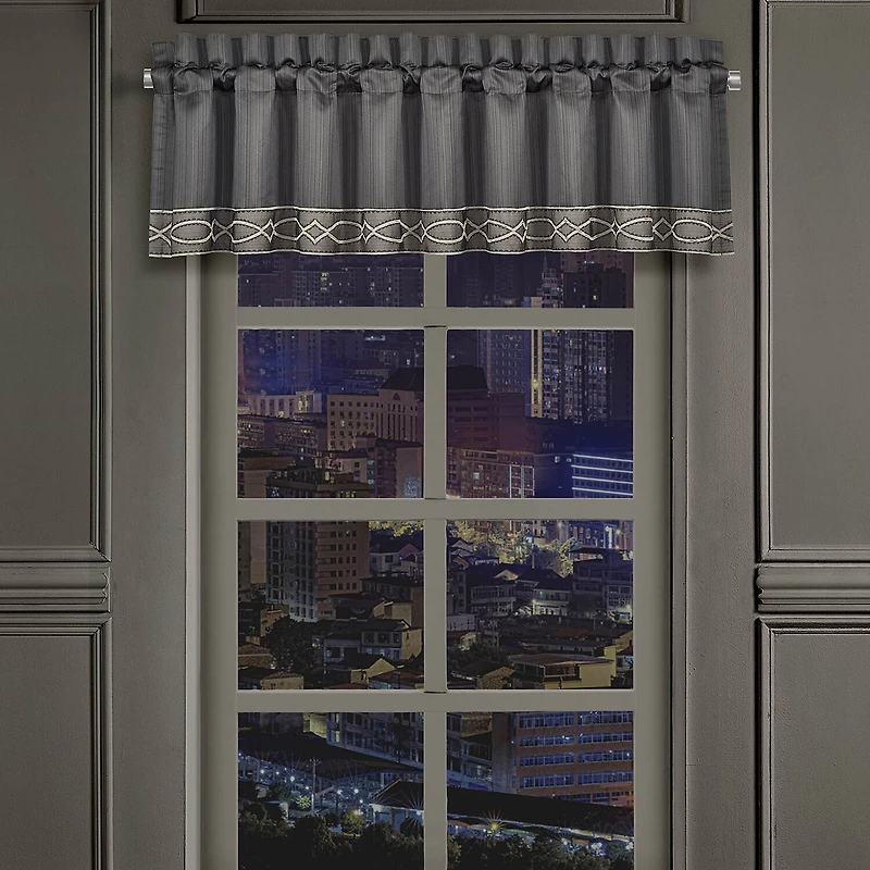 Queen Street Darwin Charcoal Rod Pocket Tailored Valance