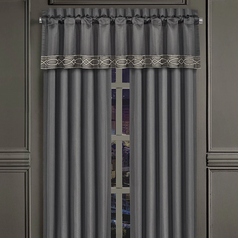 Queen Street Darwin Charcoal Rod Pocket Tailored Valance