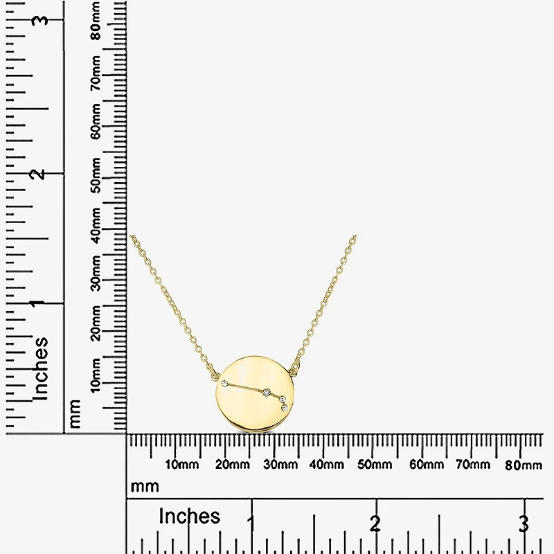 Sparkle Allure Zodiac Coin Womens Crystal 14K Gold Over Brass Round 16 Inch Pendant Necklace