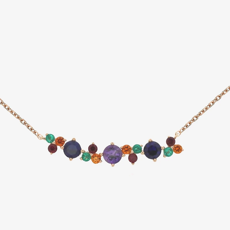 Limited Quantities! Womens Lab Created Multi Color 10K Gold 18 Inch Pendant Necklace