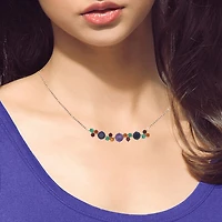 Limited Quantities! Womens Lab Created Multi Color 10K Gold 18 Inch Pendant Necklace