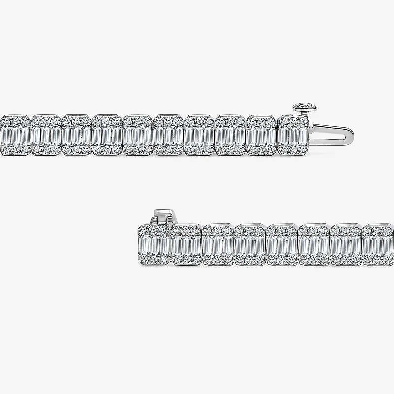 (I / I1) Womens 5 CT. T.W. Lab Grown White Diamond 10K Gold 7 Inch Tennis Bracelet