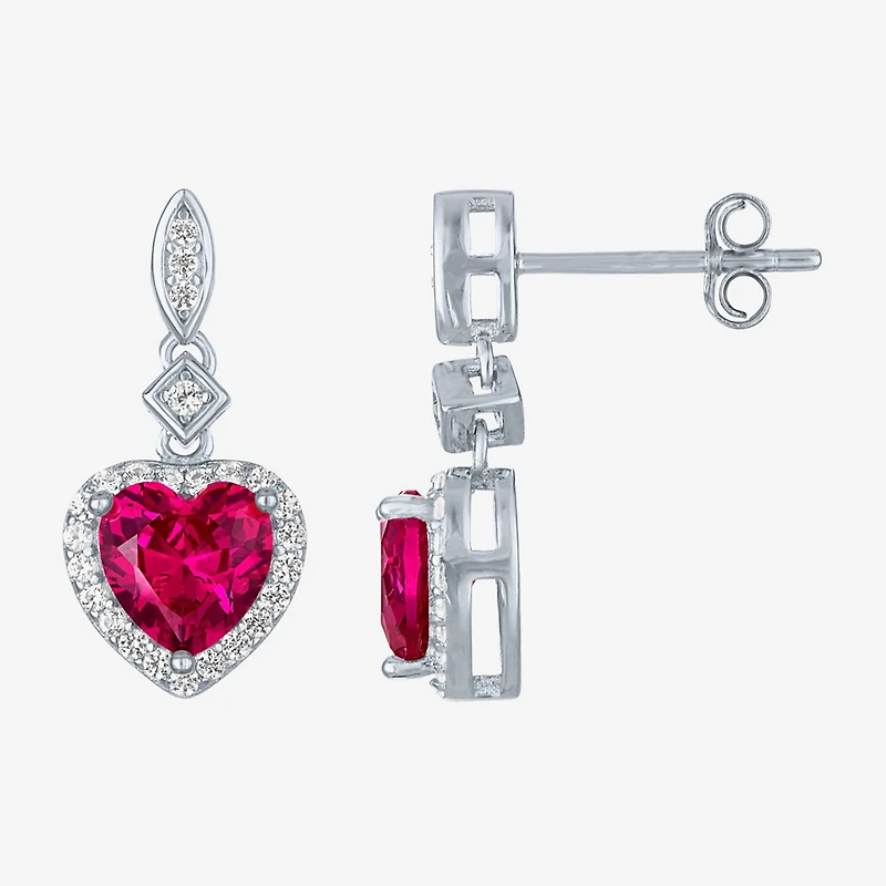 Yes, Please! Womens Lab Created Red Ruby Sterling Silver Heart 2-pc. Jewelry Set
