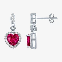 Yes, Please! Womens Lab Created Red Ruby Sterling Silver Heart 2-pc. Jewelry Set