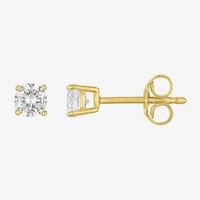 Yes, Please! Womens Lab Created White Sapphire 14K Gold Over Silver Round 2 Pair Earring Set