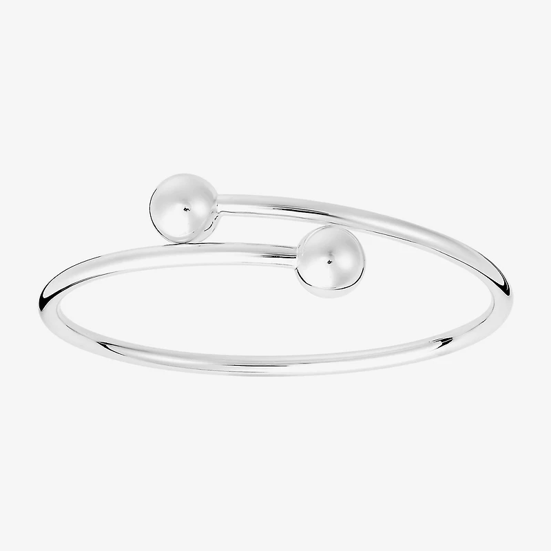 Silver Reflections Bypass Womens Pure Silver Over Brass Cuff Bracelet