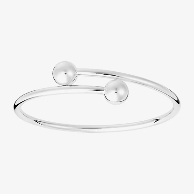 Silver Reflections Bypass Womens Pure Silver Over Brass Cuff Bracelet
