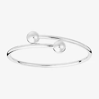 Silver Reflections Bypass Womens Pure Silver Over Brass Cuff Bracelet
