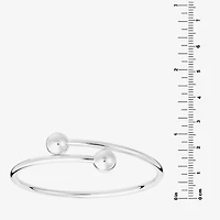 Silver Reflections Bypass Womens Pure Silver Over Brass Cuff Bracelet