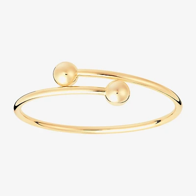 Silver Reflections Bypass Womens 14K Gold Over Brass Cuff Bracelet