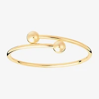 Silver Reflections Bypass Womens 14K Gold Over Brass Cuff Bracelet