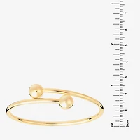 Silver Reflections Bypass Womens 14K Gold Over Brass Cuff Bracelet