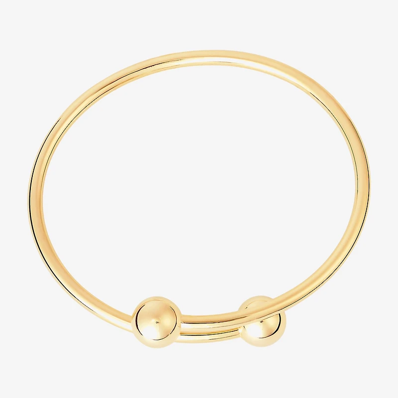 Silver Reflections Bypass Womens 14K Gold Over Brass Cuff Bracelet