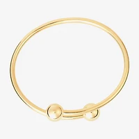 Silver Reflections Bypass Womens 14K Gold Over Brass Cuff Bracelet