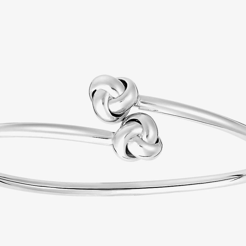 Silver Reflections Bypass Womens Pure Silver Over Brass Cuff Bracelet