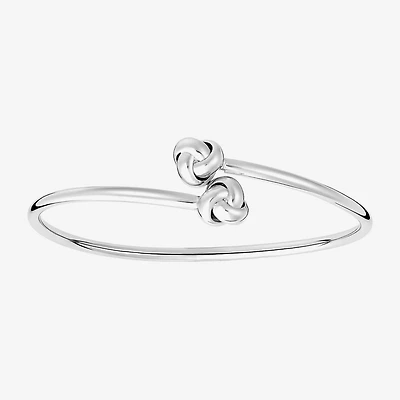 Silver Reflections Bypass Womens Pure Silver Over Brass Cuff Bracelet