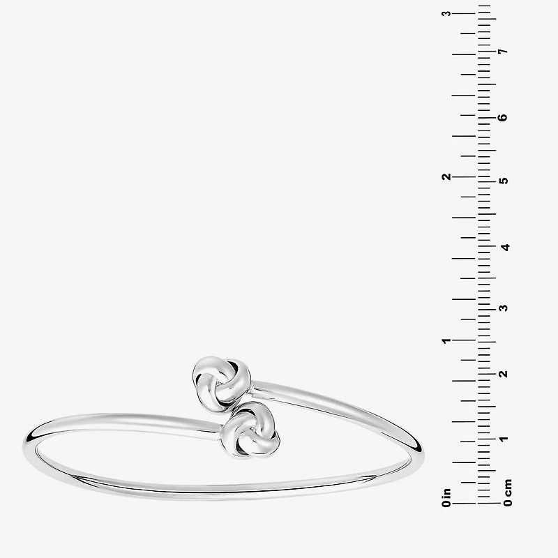 Silver Reflections Bypass Womens Pure Silver Over Brass Cuff Bracelet