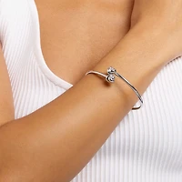 Silver Reflections Bypass Womens Pure Silver Over Brass Cuff Bracelet