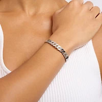 Silver Reflections Curb Chain Womens Pure Silver Over Brass Cuff Bracelet