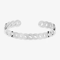 Silver Reflections Curb Chain Womens Pure Silver Over Brass Cuff Bracelet