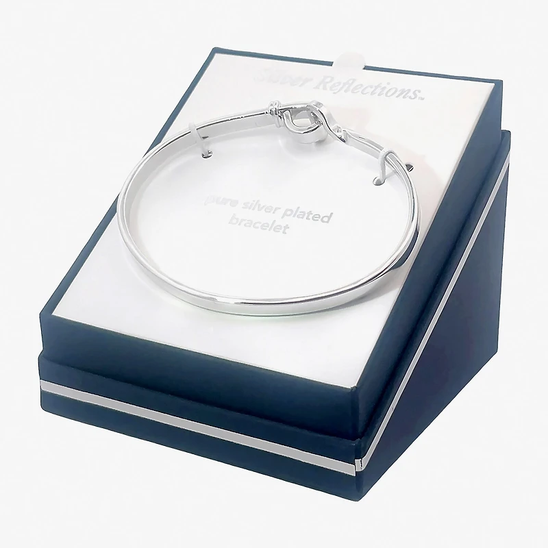 Silver Reflections Womens Pure Silver Over Brass Bangle Bracelet