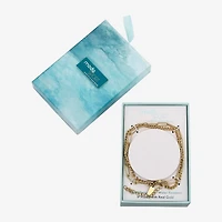 Moda Sport Hypoallergenic Water-Resistant Womens 14K Gold Over Stainless Steel Semisolid Link Hypoallergenic Chain Bracelet