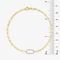 Yes, Please! (G-H / I1-I2) Womens Lab Grown Diamond 14K Gold Over Silver 18 Inch Paperclip Chain Bracelet