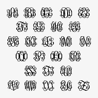 Personalized 18mm Vine Monogram Ring