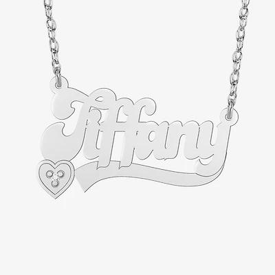 Womens Diamond Accent Genuine White Diamond Gold and Sterling Silver 18 Inch Pendant Necklace