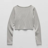 Xersion Little & Big Kid Girls V Neck Long Sleeve Active T-Shirt