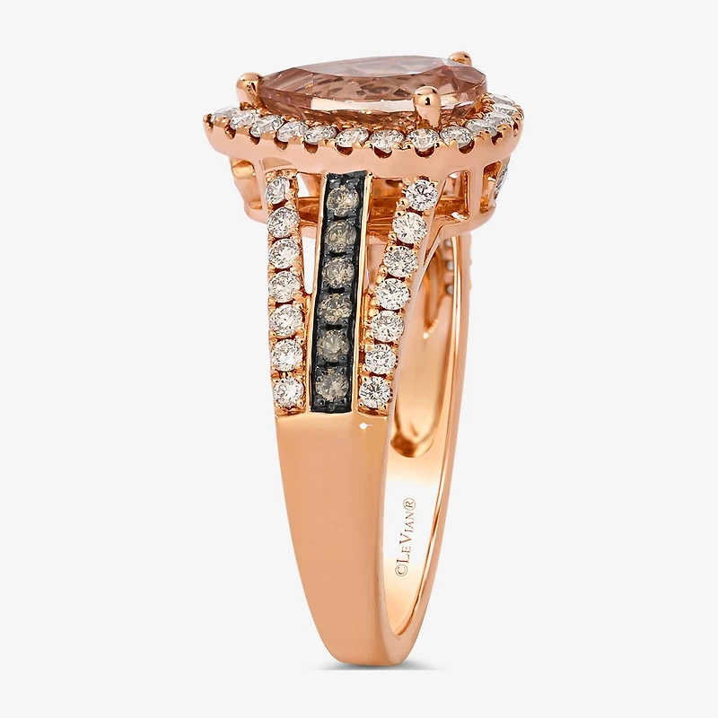 Le Vian® Ring featuring Peach Morganite™ Nude Diamonds™ Chocolate Diamonds® set in 14K Strawberry Gold®