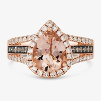 Le Vian® Ring featuring Peach Morganite™ Nude Diamonds™ Chocolate Diamonds® set in 14K Strawberry Gold®