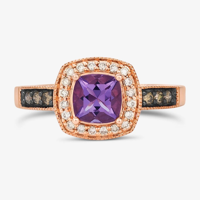 Le Vian® Ring featuring Sea Blue Aquamarine® Chocolate Diamonds® Nude Diamonds™ set 14K Vanilla Gold®
