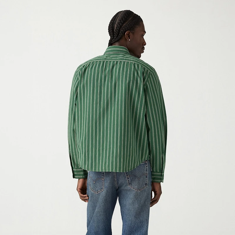 Levi's® Mens Long Sleeve Relaxed Fit Button-Down Crop Shirt