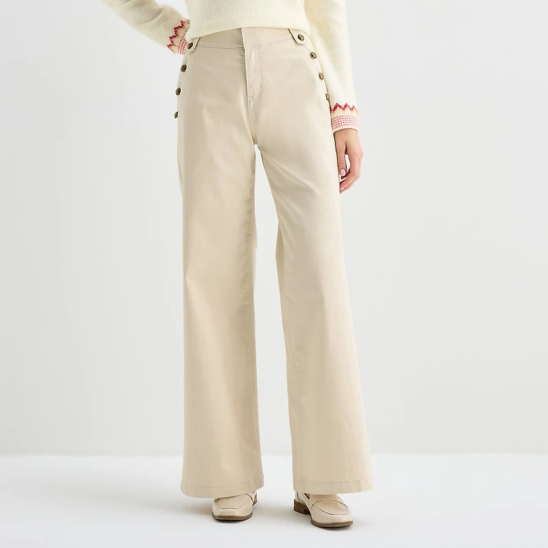 St. John's Bay Womens High Rise Wide Leg Jean