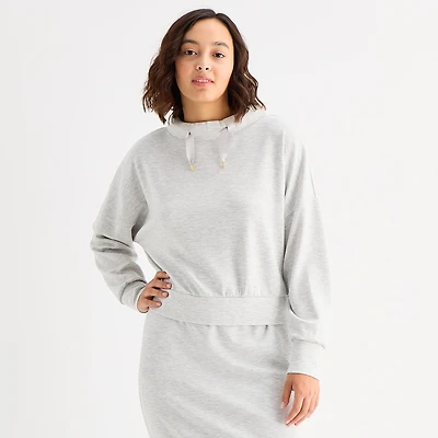 Stylus Womens Funnel Neck Long Sleeve Sweatshirt