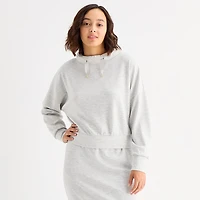 Stylus Womens Funnel Neck Long Sleeve Sweatshirt