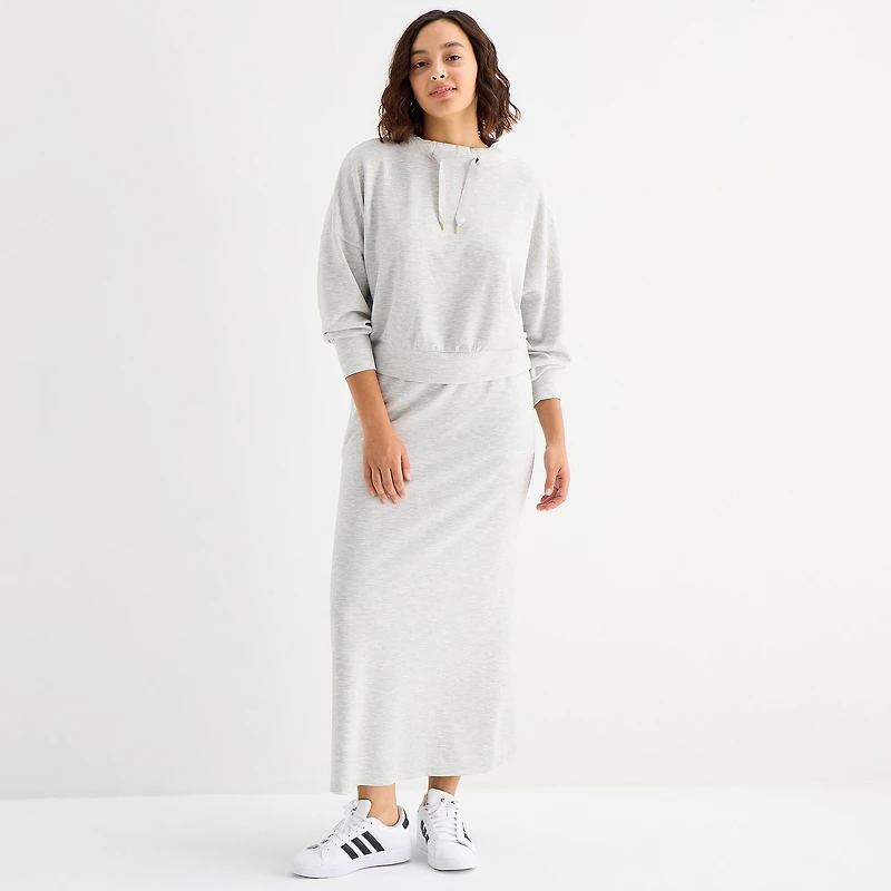 Stylus Womens Funnel Neck Long Sleeve Sweatshirt