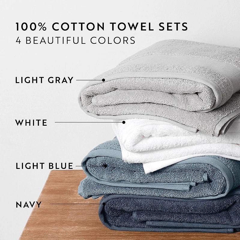 Essential 4-Piece 100% Cotton Ultra Soft Bath Towel Set