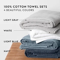 Essential 4-Piece 100% Cotton Ultra Soft Bath Towel Set