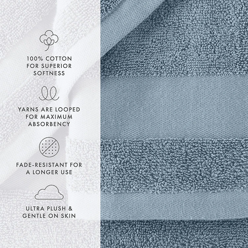 Essential 4-Piece 100% Cotton Ultra Soft Bath Towel Set