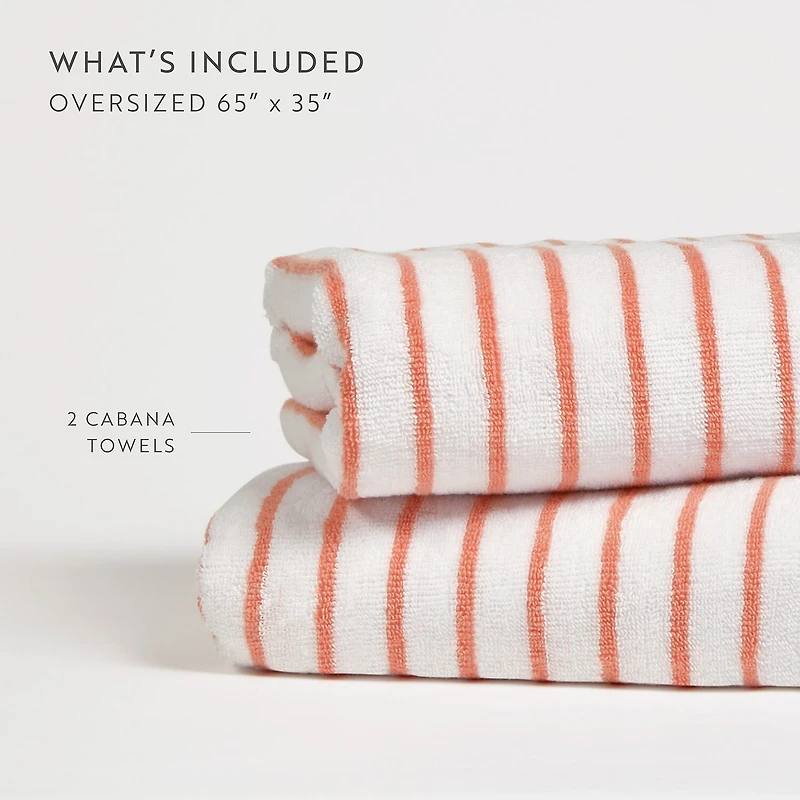 Casual Comfort Cabana Stripe 2 Pack Beach Towel