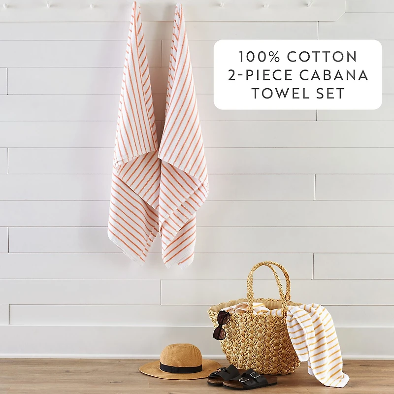 Casual Comfort Cabana Stripe 2 Pack Beach Towel