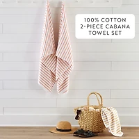 Casual Comfort Cabana Stripe 2 Pack Beach Towel