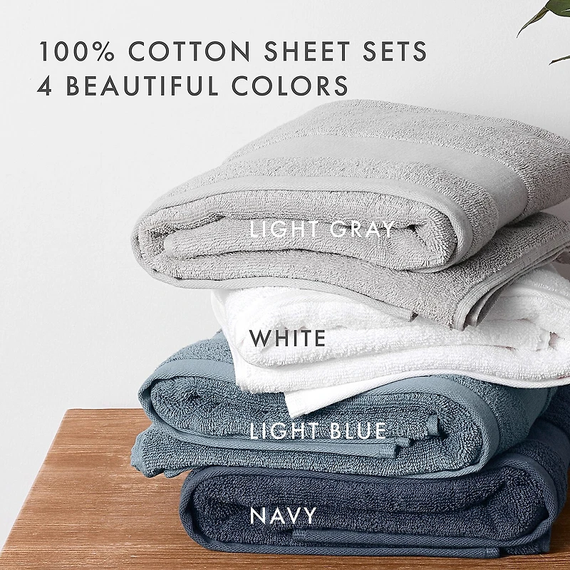 Essential 6-Piece 100% Cotton Ultra Soft Bath Towel Sets