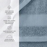 Essential 6-Piece 100% Cotton Ultra Soft Bath Towel Sets