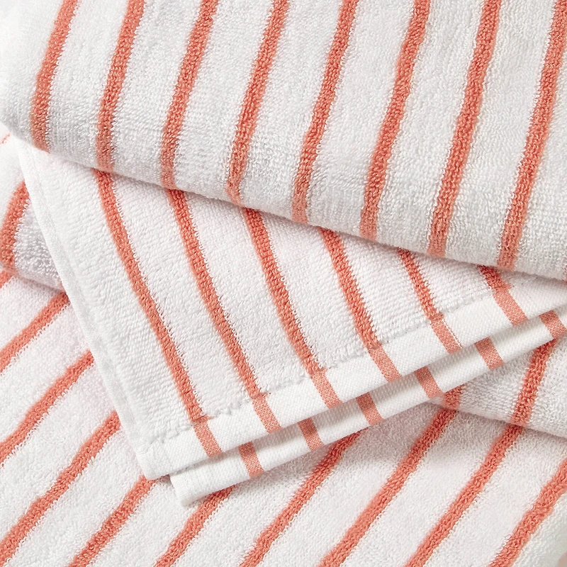 Casual Comfort 4-Pack Cabana Stripe Beach Pool Towels - 100% Absorbent Cotton, 35 X 65