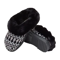 Dearfoams Hannah Festive Knit Womens Memory Foam Clog Slippers