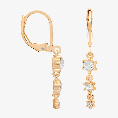 Bijoux Bar Delicates Gold Tone Womens Glass Round Drop Earrings