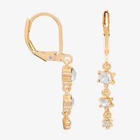 Bijoux Bar Delicates Gold Tone Womens Glass Round Drop Earrings